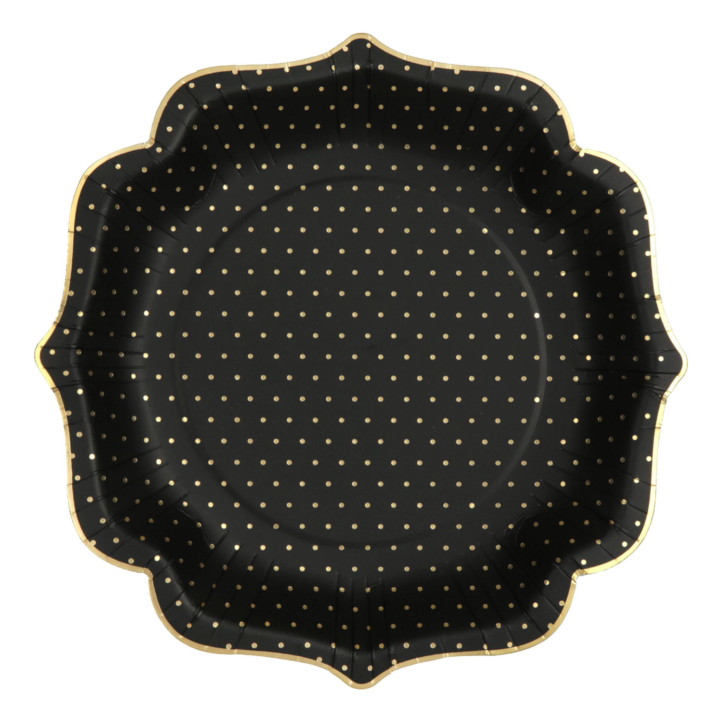 Pappersassietter Prickiga Svart/Guld - 10-pack