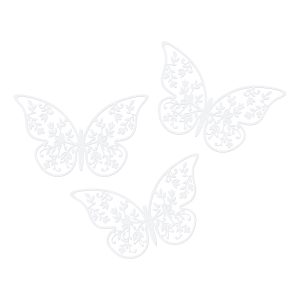 Pappersdekorationer Fjärilar Vita - 10-pack