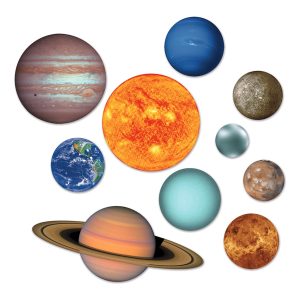 Pappersdekorationer Solsystemet - 10-pack