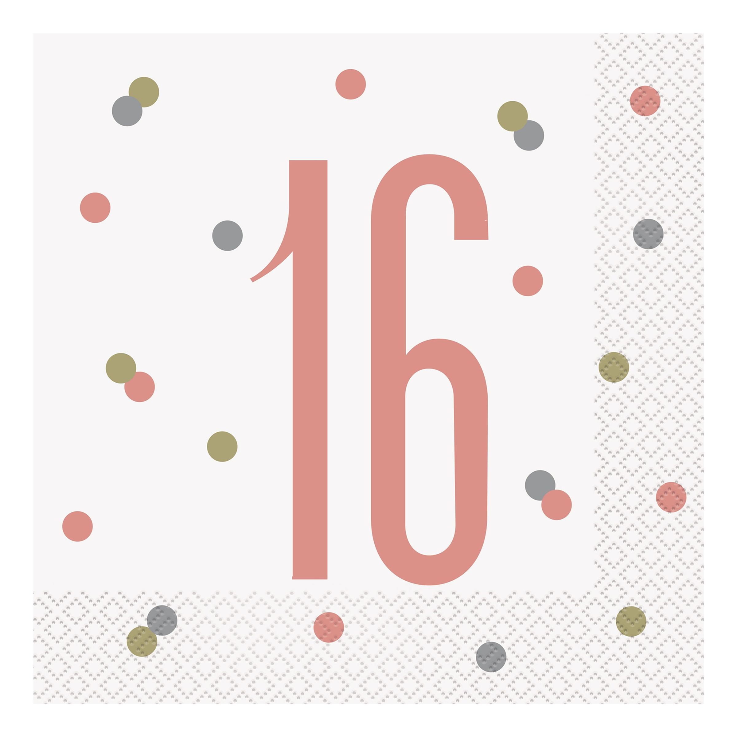 Servetter Siffra Vita med Prickar - Siffra 16