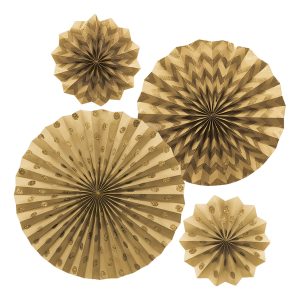 Pappersfjädrar Guld Glitter - 4-pack