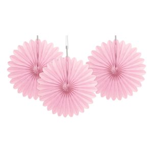 Pappersfjädrar Ljusrosa Mini Hängande Dekoration - 3-pack