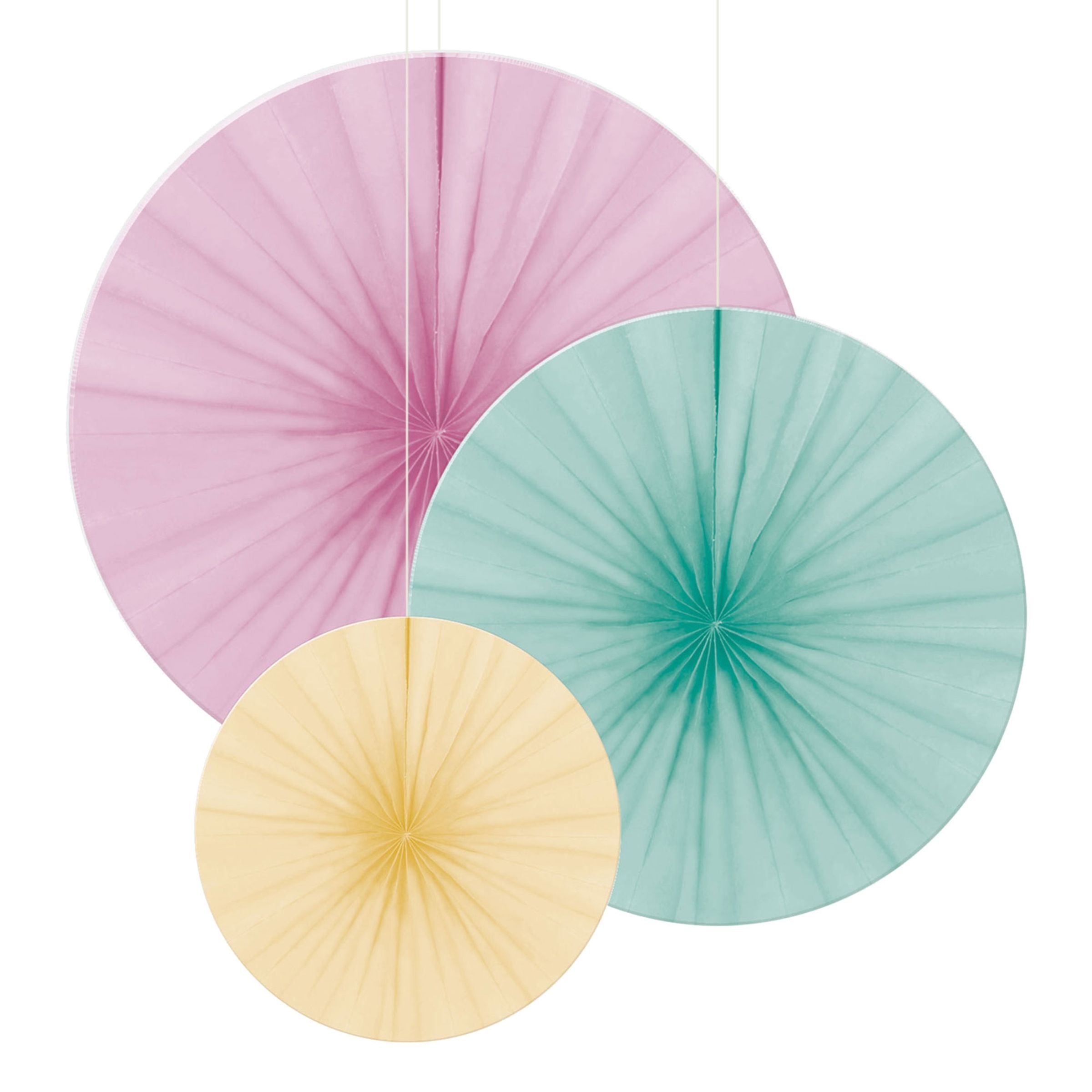 Pappersfjädrar Pastell - 3-pack