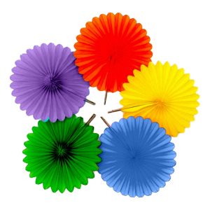 Pappersfjädrar Regnbåge Hängande Dekoration - 5-pack