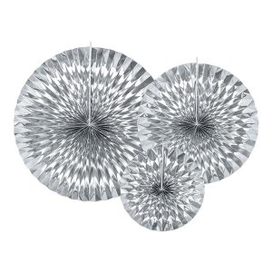 Pappersfjädrar Silver Metallic - 3-pack
