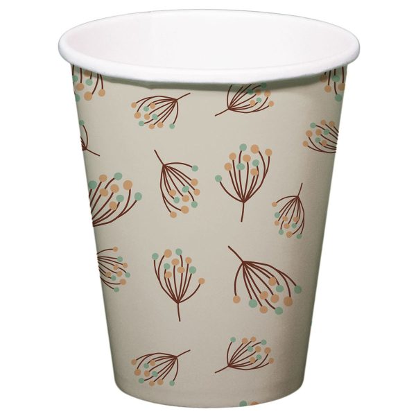 Pappersmuggar Blomning Beige 8-pack