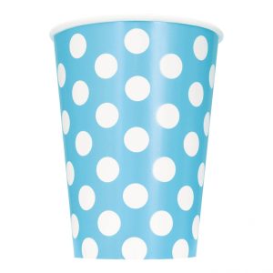 Pappersmuggar Ljusblå Prickiga - 6-pack