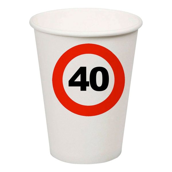 Pappersmuggar Trafikskylt 40 - 8-pack