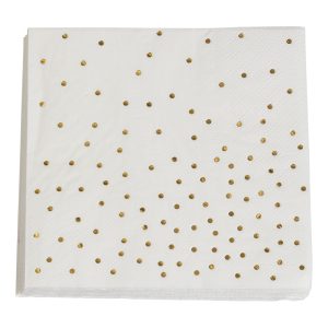 Pappersservetter Guld Prickar - 16-pack