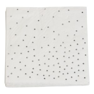 Pappersservetter Silver Prickar - 16-pack