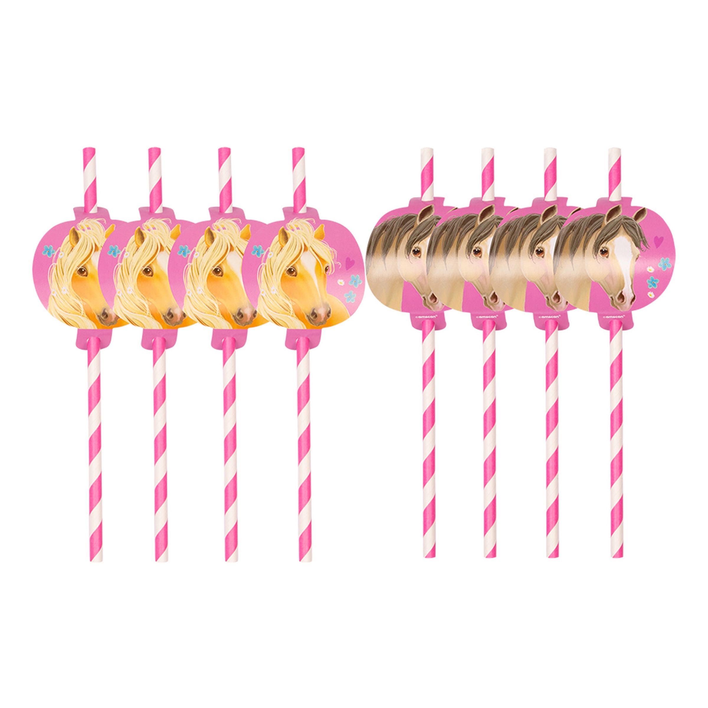 Papperssugrör Hästar - 8-pack