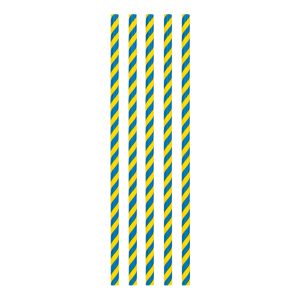 Papperssugrör Randiga Blå/Gul - 20-pack