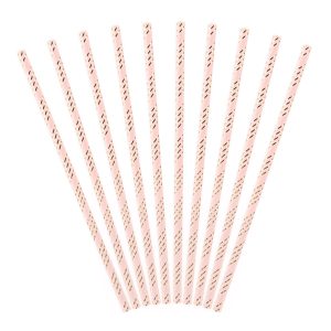 Papperssugrör Rosa/Guld - 10-pack