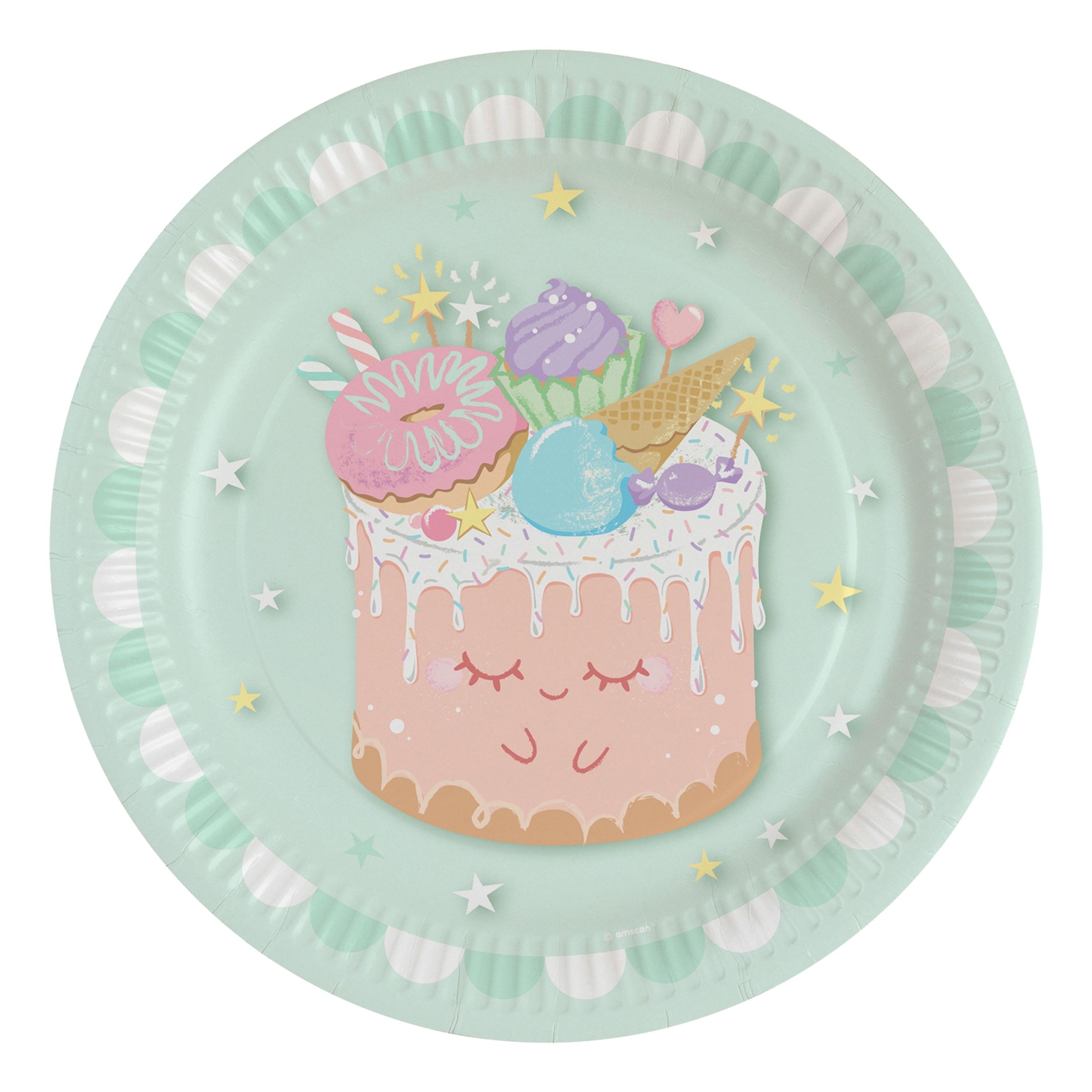 Papperstallrikar Crazy Cake - 8-pack