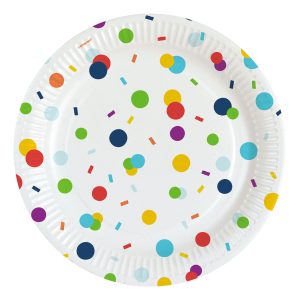 Papperstallrikar Happy Birthday Konfetti - 8-pack