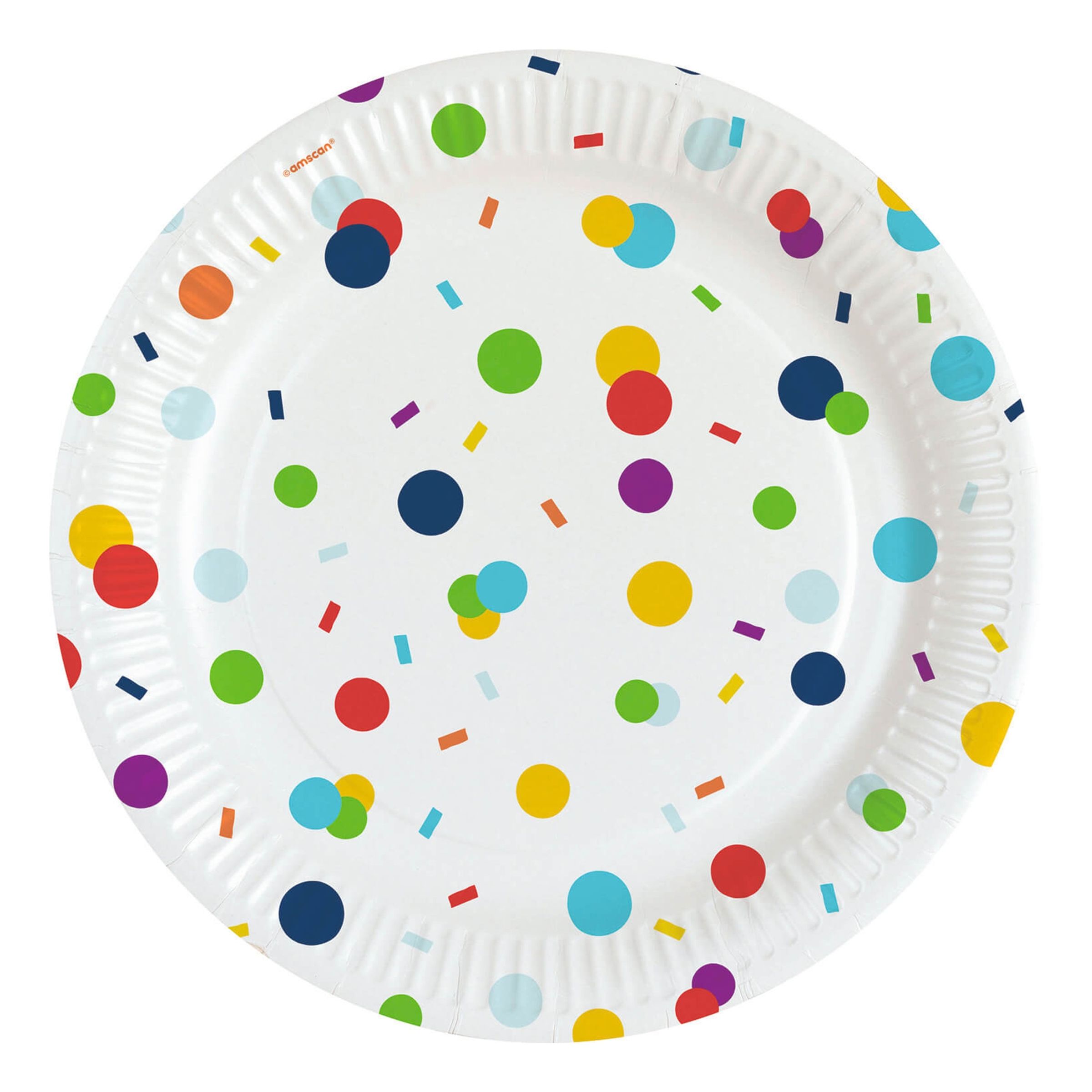 Papperstallrikar Happy Birthday Konfetti - 8-pack