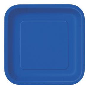 Papperstallrikar Kvadrat Blå - 14-pack