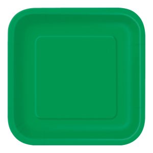 Papperstallrikar Kvadrat Mörkgröna - 14-pack