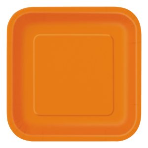 Papperstallrikar Kvadrat Orange - 14-pack