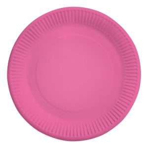 Papperstallrikar Neonrosa - 8-pack