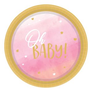 Papperstallrikar Oh Baby Girl - 8-pack