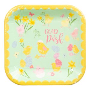 Papperstallrikar Påskkycklingar & Ägg - 8-pack