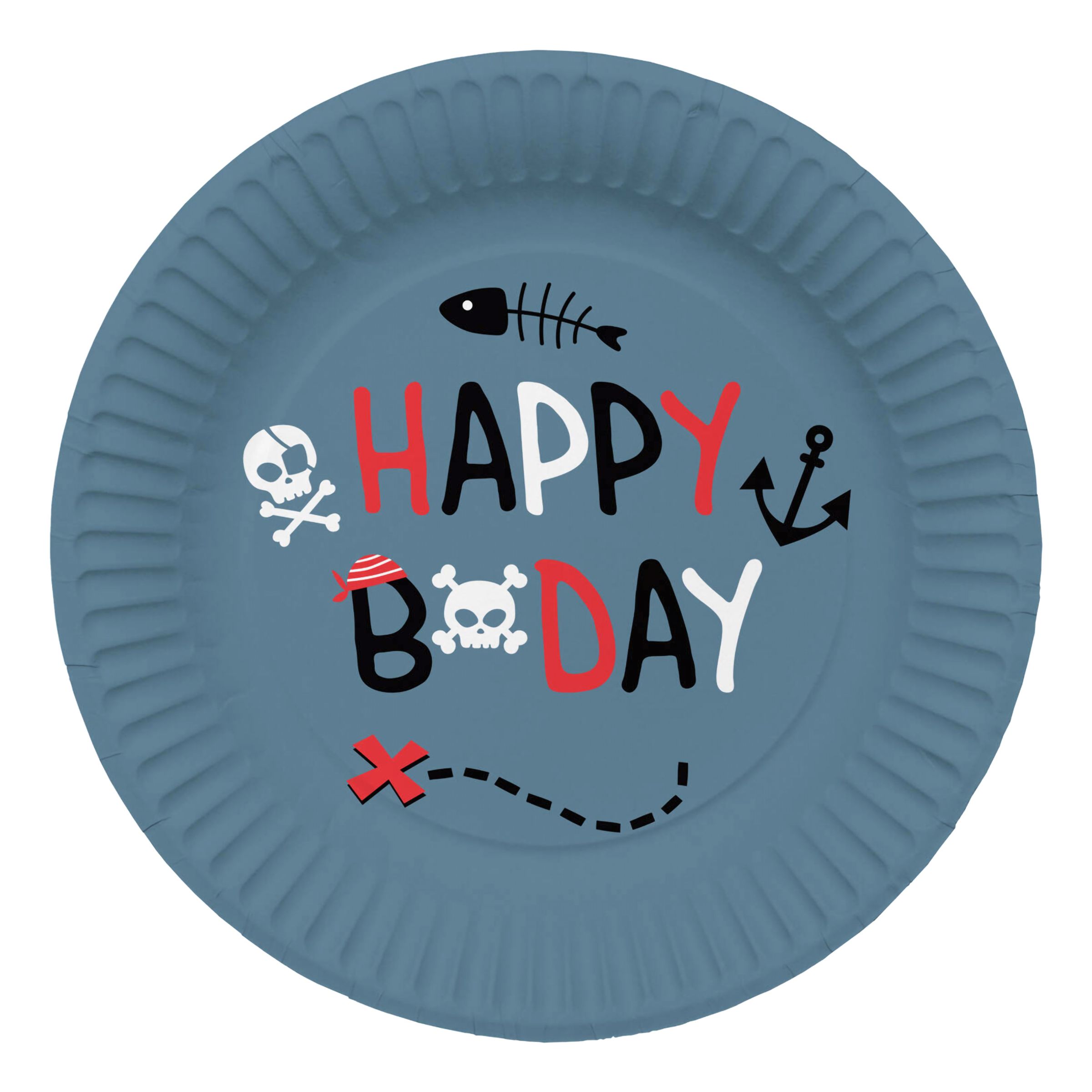 Papperstallrikar Pirat Happy Birthday - 8-pack
