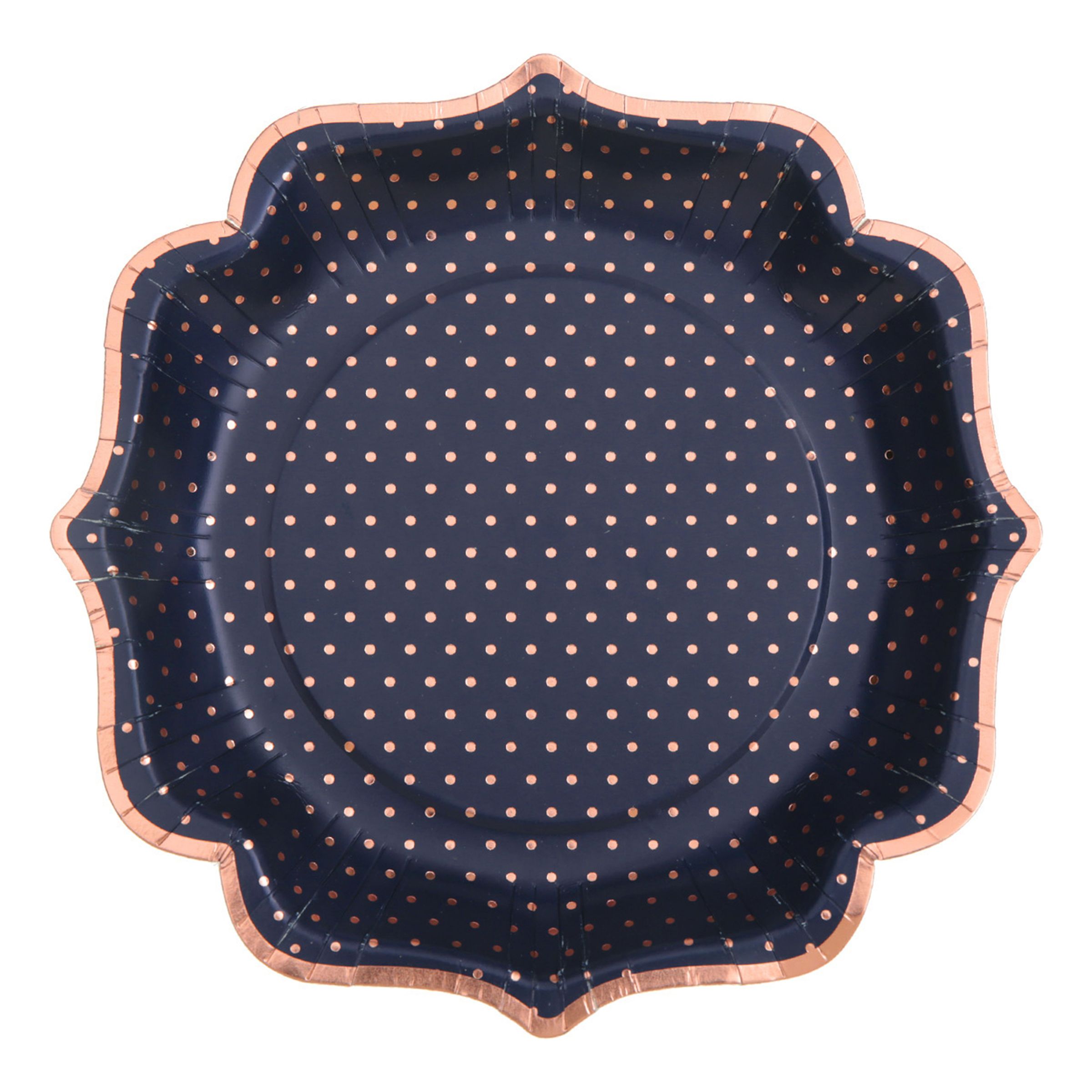 Pappersassietter Prickiga Navy/Roséguld - 10-pack