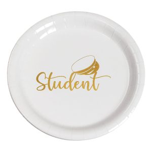 Papperstallrikar Student Guld - 8-pack