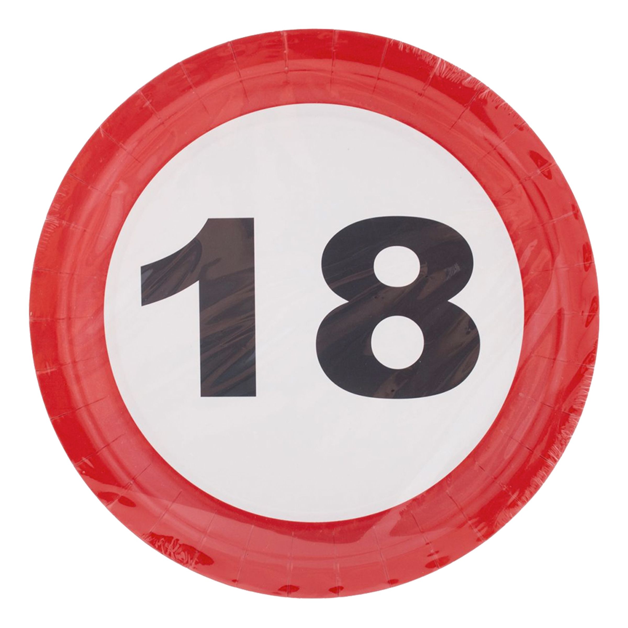 Papperstallrikar Trafikskylt 18 - 8-pack