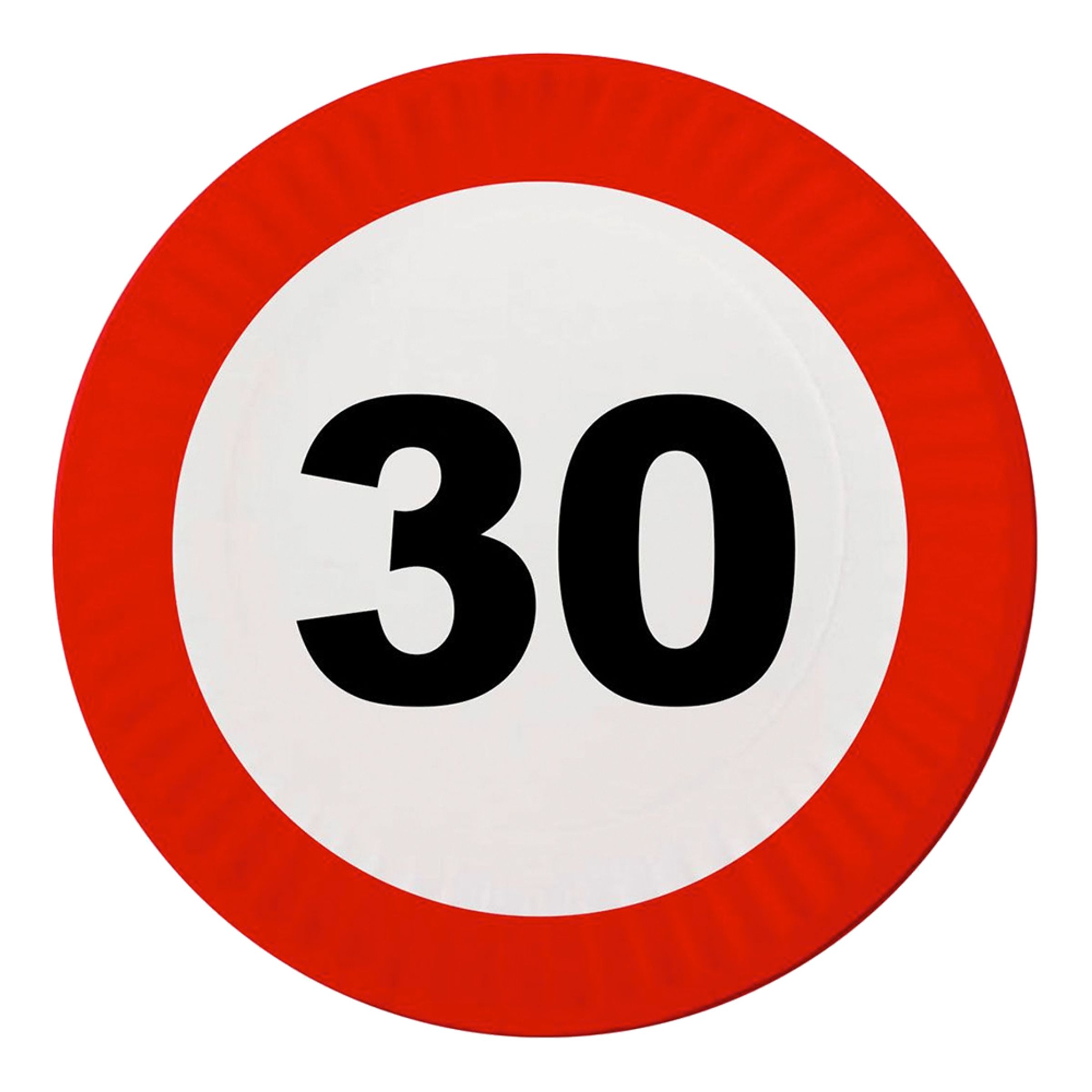 Papperstallrikar Trafikskylt 30 - 8-pack