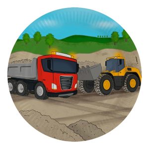 Papperstallrikar Vägarbete - 8-pack