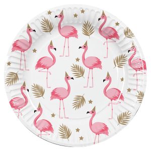 Papptallrikar Flamingos