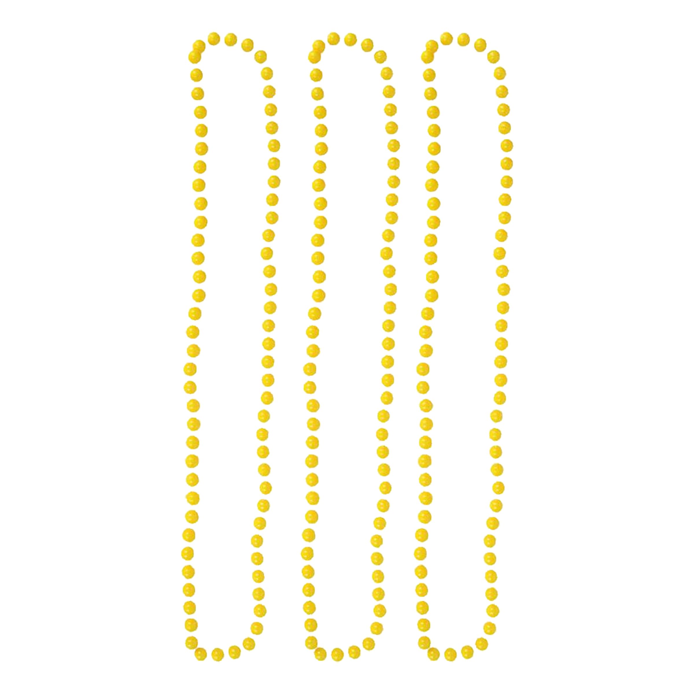 Pärlhalsband Självlysande - 3-pack Gula