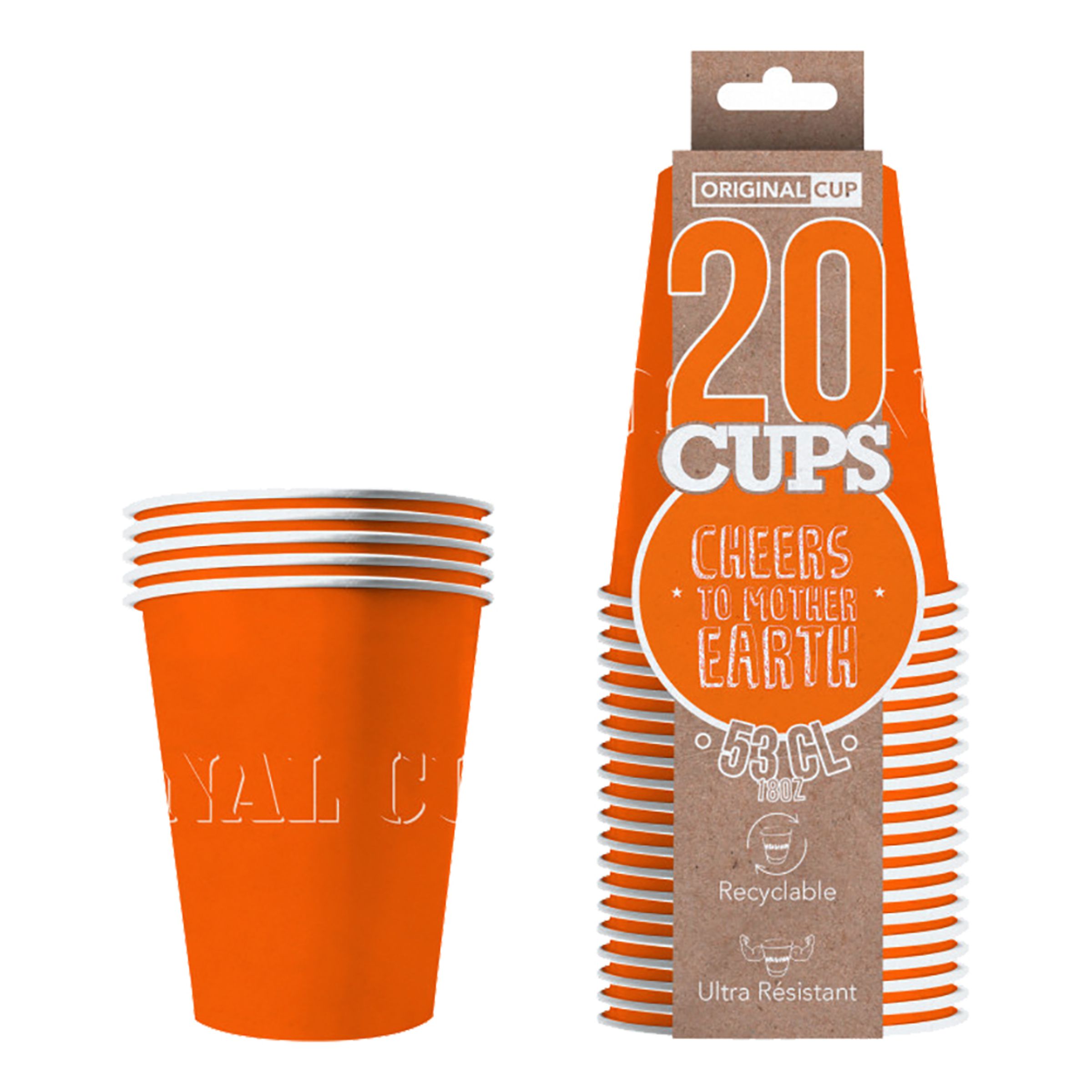 Party Cups Papper Orange - 20-pack