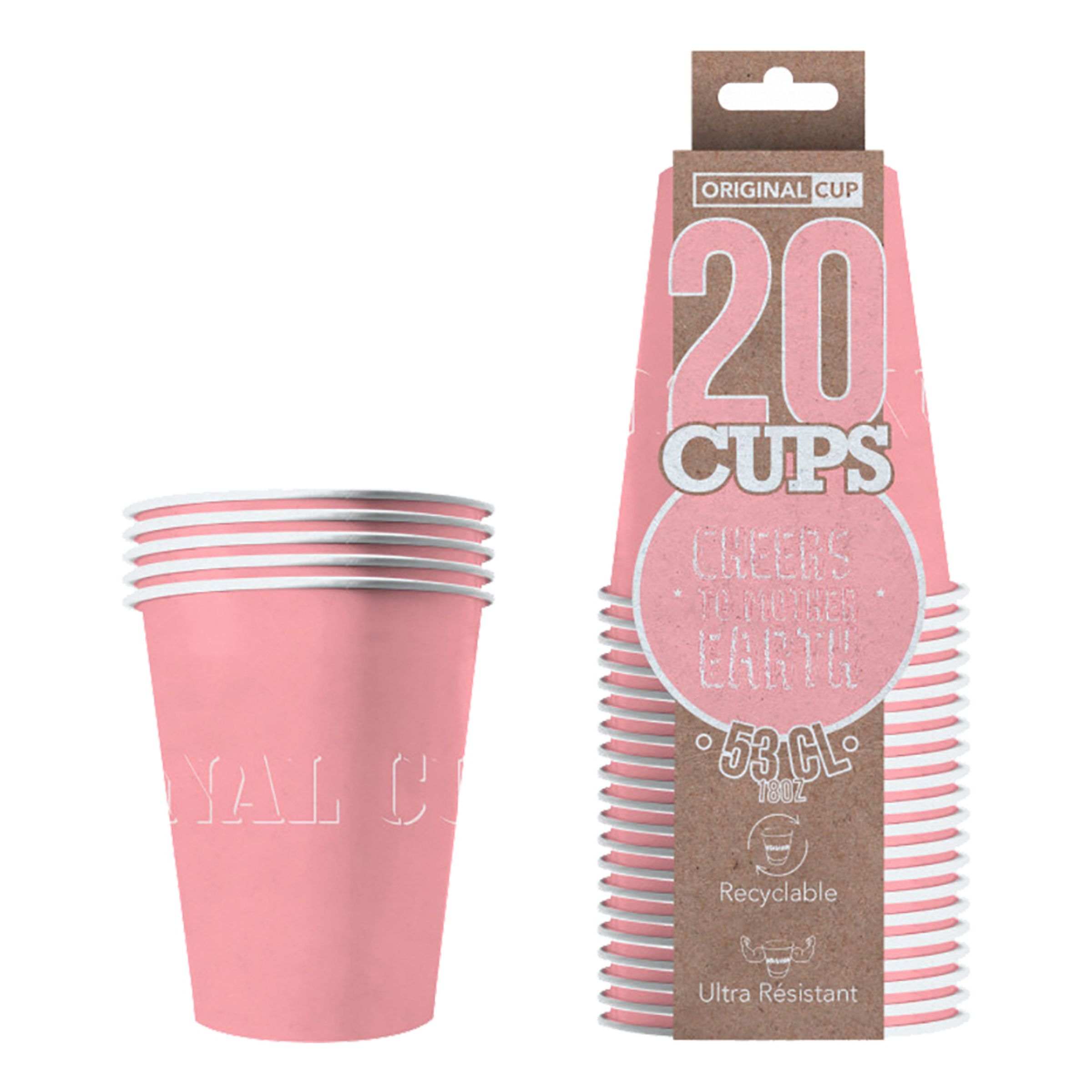 Party Cups Papper Rosa - 20-pack