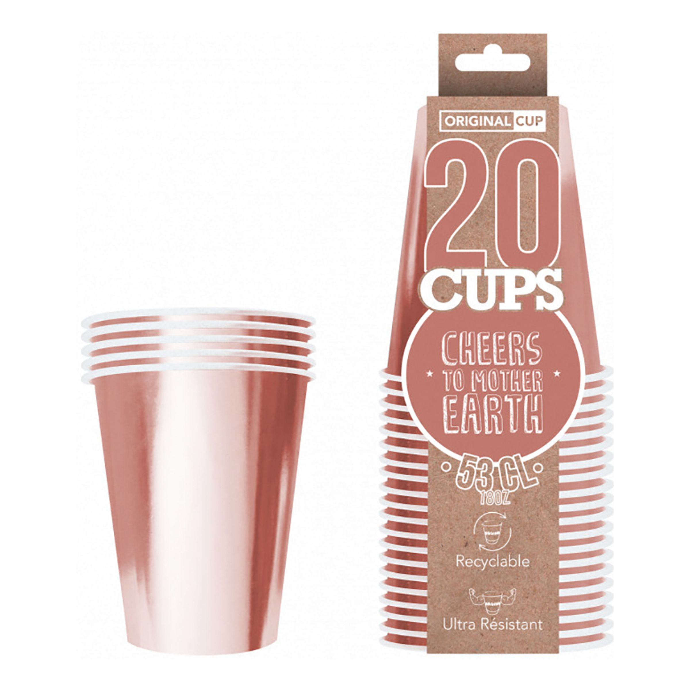Party Cups Papper Roséguld - 20-pack