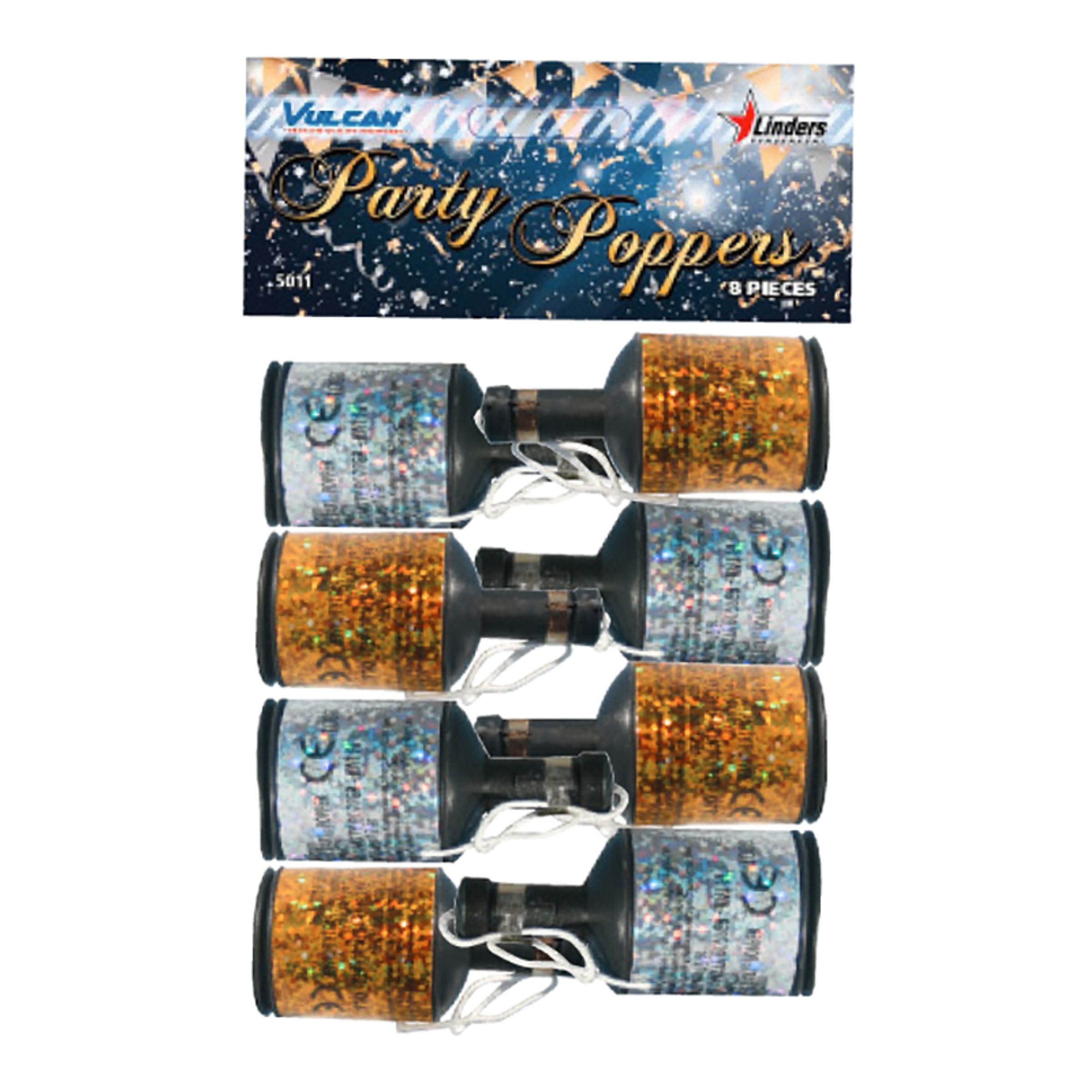 Party Poppers Guld/Silver - 8-pack