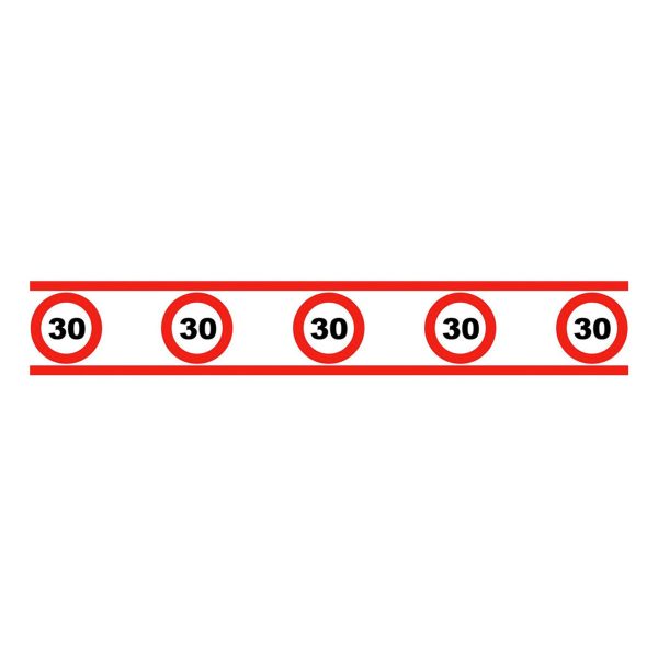 Avspärrningsband Trafikskylt 30