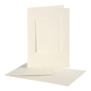 Passepartoutkort med Kuvert - Rektangulär Vit