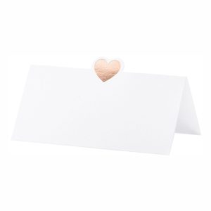 Placeringskort Hjärta Roséguld - 10-pack