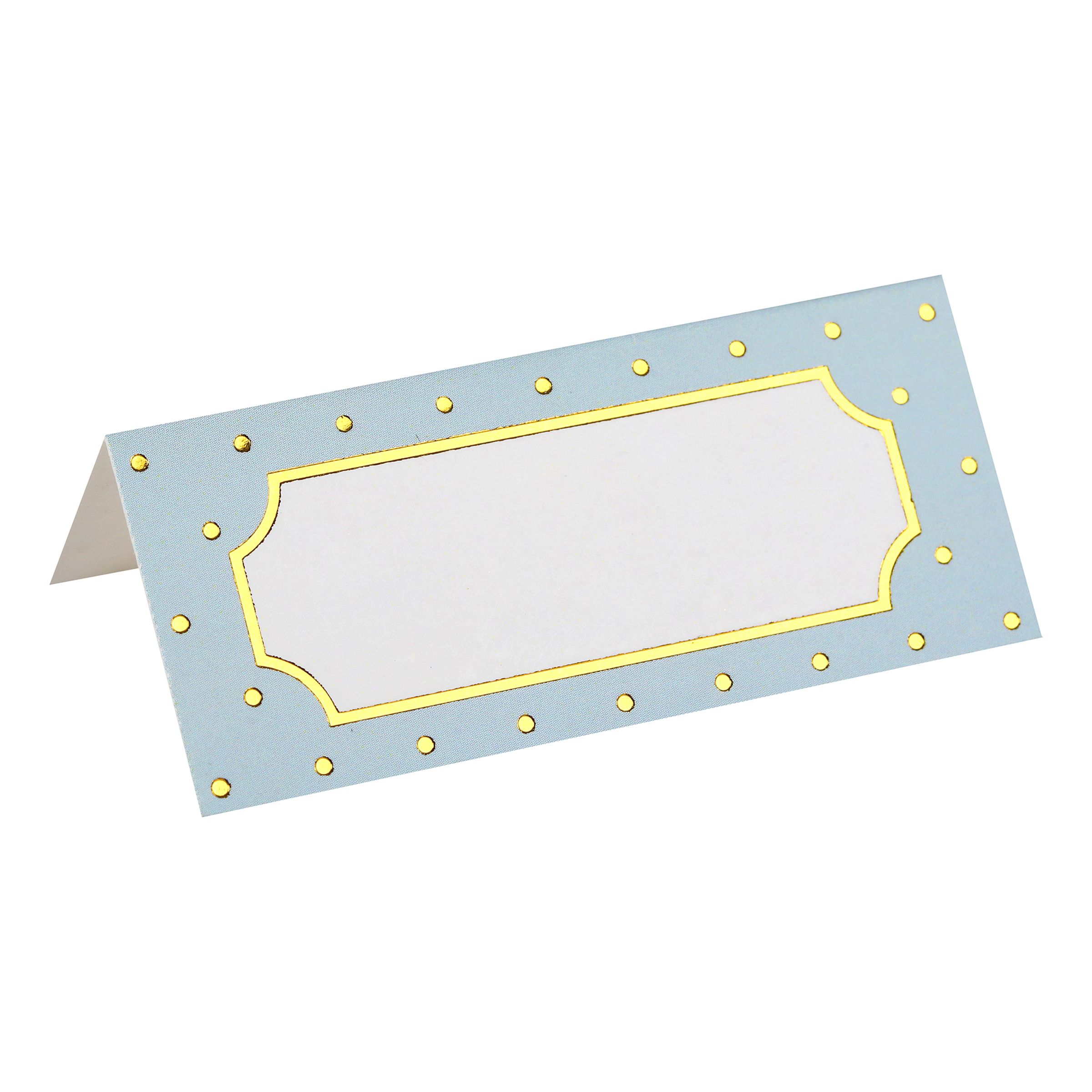 Placeringskort Prickiga Blå/Guld - 10-pack