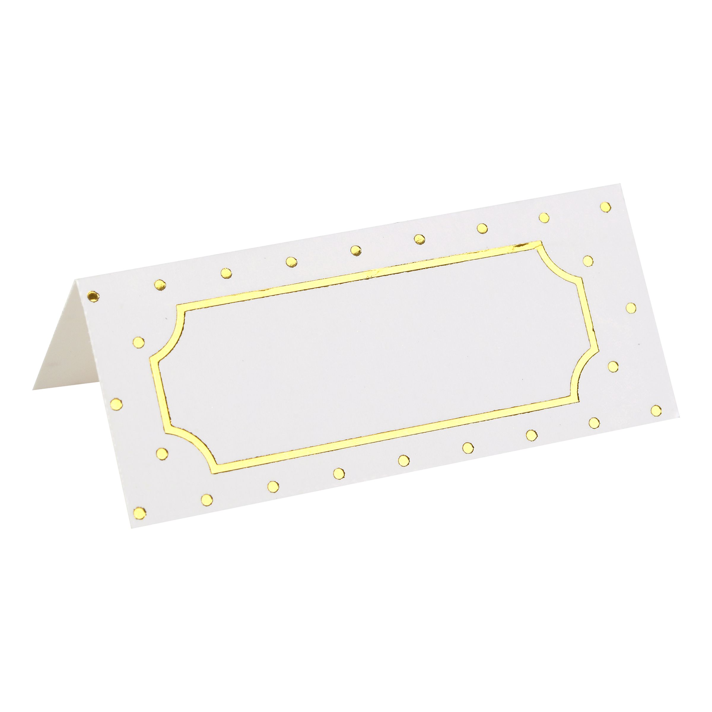 Placeringskort Prickiga Vit/Guld - 10-pack