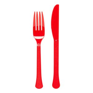 Plastbestick Röd - 24-pack