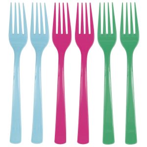Plastgafflar Färgmix 18-pack