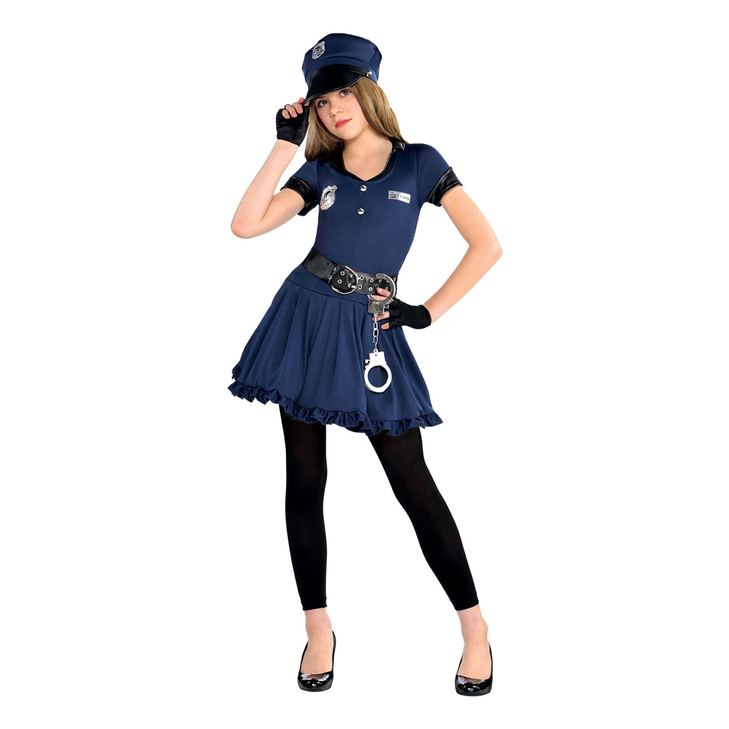 Polisklänning Barn Maskeraddräkt - Large