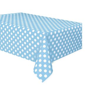 Polka Dot Ljusblå Bordsduk