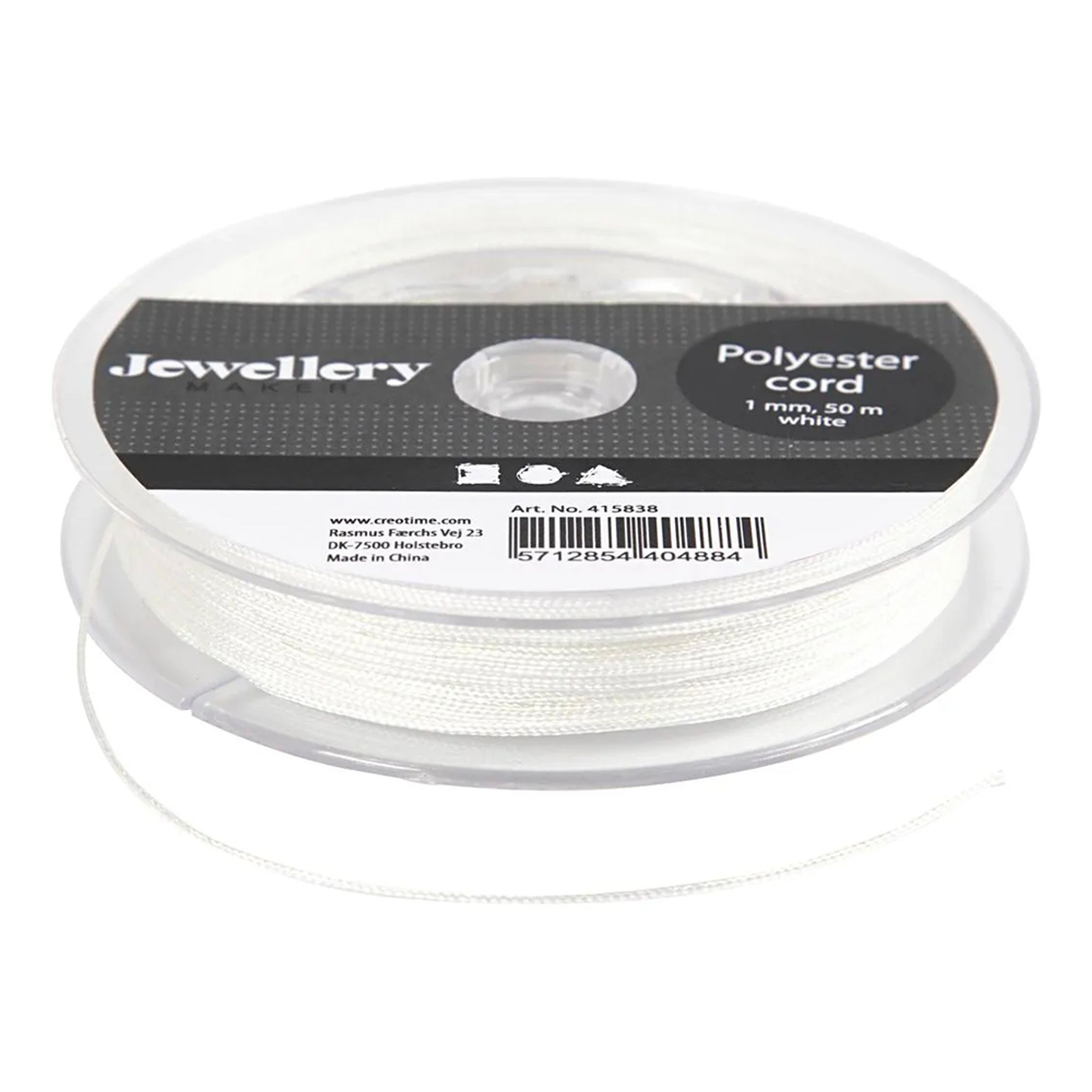 Polyestersnöre Vit - 50 meter