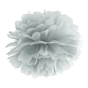 Pom Pom Silver Hängande Dekoration - 35 cm