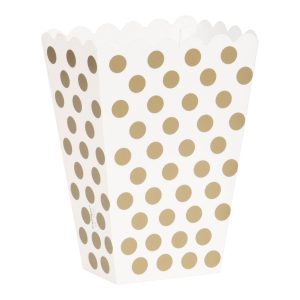 Popcornbägare Guld Prickig - 8-pack